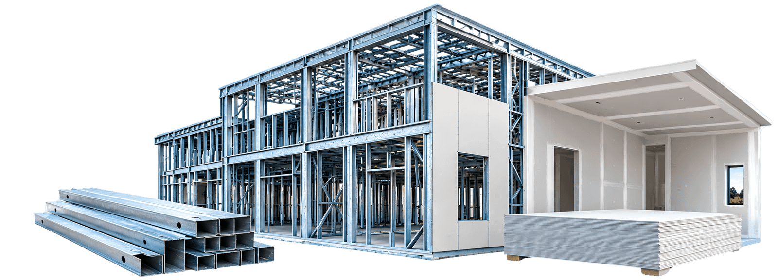 Modern industrial building facade